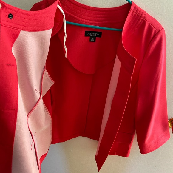 Perceptions Red Blazer Jacket - Picture 5 of 11